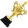 GALPADA Coppa Premio Dorata Mini in Plastica per Feste e scuola | Coppa Creativa con Base Nera, Altezza 10x6x19cm, per Vincitori e Premi in Classe