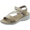 GRÜNLAND il benessere è naturale Grunland DEMA SA2066 Beige Sandali Sportivi per Donna in Tessuto Elasticizzato con Doppio Strappo