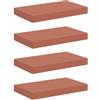 Generic Mensola a Parete 4 Pezzi Rossa 40x23,5 cm | Legno ingegnerizzato, 4 ripiani, montaggio a muro, colore rosso, 5 kg di carico