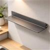 ACHZYFT Mensola Da Parete Sospesa In Alluminio Con Illuminazione LED E Dimmer Touch | 40/60/80/90/100/120/150cm; Mensola Espositiva Metallica Con Cablaggio Fisso Per Soggiorno(Gray,150x23cm)