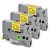 Upwinning Tze-621 - Nastro compatibile con Brother P-Touch, 9 mm, giallo | Tze621, 9 mm x 8 m, nero su giallo, per etichettatrice PT-H110, H105, H107B, H100LB, H100R, D200, D210, D410, confezione da 3