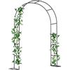 SUBTLETY Arco rotondo per rose, in metallo, resistente alle intemperie, 192 x 38 x 240 cm, per piante rampicanti, per decorazione da giardino (nero)