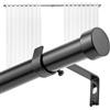 Coyfa Bastone per Tende Nero Estensibile, Regolabile 76-305 cm, Diametro 25 mm, in Metallo con Supporti e Terminali Decorativi, Adatta per Soggiorno, Camera da Letto e Ufficio
