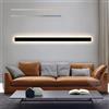 GZZBMY LED Interni Applique da Parete con Telecomando Dimmerabile Lampada da Parete Moderna Alluminio Lunga Iluminazioni per Pareti per Camera da Letto Soggiorno Corridoio Scale (Nero,80cm)