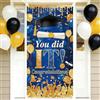 PRESSINART 2026 Copertura Porta per La Laurea in Blu e Oro 71 x 35 Pollici Banner Copertura Porta Cappello Palloncino Design Ce L'Hai Fatta Congratulazioni Laurea Bandiere in Poliestere Decorazioni
