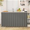 Odot Tenda per Mobile Sottolavello Cucina, Tende Corta Sotto Il Lavandino Cotone e Lino Tinta Unita Autoadesiva Fibbia in Nylon per Antipolvere Ombreggiatura (Grigio chiaro,W 100cm H 70cm)