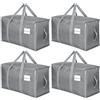 Dntorx 4 sacchetti portaoggetti da 90 l con coperchio, borsa resistente | Scatole per trasloco impermeabili in polipropilene, portata 68 kg, manici rinforzati, tasca per etichette, pieghevoli