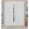 Home Tresor - Coppia Tende a Vetro per Interni Tendine Foglie Ricamate Finestra e Porta con Passante Superiore e Orlo Cucina Soggiorno Cinzia B1-2 Pannelli 60 x 240 cm. Naturale
