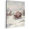 MuchoWow© Quadri Moderni Soggiorno Regali Decorazioni Natalizie | 70x100 cm Poster Parete Muro Salotto Quadro Grande Con Cornice Stampe Su Tela Camera Da Letto Slitta - Regali - Natale