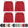 sleepling Set di 4 cuscini per sedia, 42 (anteriori) 35 (posteriori) x 40 x | Cuscino per sedia e panca con chiusura in , per interni ed esterni, 100% cotone, prodotto in UE, lavabile fino a 30 gradi