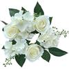 StaZamor Anello ghirlanda di candele con rose artificiali da 4 pollici, anelli di candele con fiori di seta per Natale, centrotavola per matrimoni, decorazioni per la casa per la tavola delle feste, acce