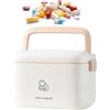 Generic Scatola portaoggetti per medicinali, in plastica, vuota, di grande capacità, per kit di emergenza per la famiglia, con manico, armadietto per medicine, portapillole (bianco, L)