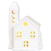 Generic Figurine di villaggio di Natale, case in ceramica illuminate, case di città di villaggio in porcellana bianca per la decorazione della stanza della tavola domestica (RH2251)