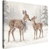 MuchoWow© Stampa Regali Decorazioni Natalizie Quadro Moderno Quadri Moderni | 100x70 cm Soggiorno Salotto Con Cornice Camera Da Letto Matrimoniale Decorazione Canvas Cervi - Innevato - Bosco