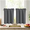 DWCN Tenda da cucina moderna, grigio scuro, altezza 60 x larghezza 45 cm, 2 pezzi, tende corte, termiche, oscuranti, con passante per asta, per roulotte, armadio, bagno, casa di campagn