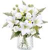 MEIVINES Fiori Finti di Gigli e Rose per Decorazioni (Bianco) | 2 Bouquet di Fiori Artificiali Fiori Gigli e Rose Finte di Seta Fiori Artificiali Realistici di Seta per Casa Festa Cimitero