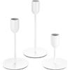 BOJIUKEJI 3 Pz Porta Candele da Tavolo Moderno, Portacandele bianco, Portacandele da Tavolo Coniche bianco, Candelabro Vintage in Metallo Decorazioni per Casa, Centrotavola per Feste di Matrimonio