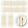 LQTSLFM 24Tovagliette Tulle con Lamina d'oro, 13 Pollici Tovagliette Rotonde | Sottopiatti Rotondi in Rete Pressata , 13 Pollici Tovagliette Rotonde Eleganti per Tavolo da Pranzo, Compleanno, Matrimonio