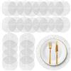LQTSLFM 24 Tovagliette Tulle Argento Glitter, 13 Pollici Tovagliette Rotonde | Sottopiatti Rotondi in Rete Pressata , 13 Pollici Tovagliette Rotonde Eleganti per Tavolo da Pranzo, Compleanno, Matrimonio