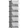 HOOBRO Scarpiera, Scaffale Portascarpe a 5 Scomparti, con Sportello, Scaffale Componibile in Plastica, Scaffale Portaoggetti Modulare, per Ingresso, Corridoio, Grigio e Semitrasparente EGW11SC01