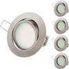TEVEA Ultra Piatto LED Faretto ad Incasso Tolles Design Bianco Caldo 3.5W 230V Orientabile Faretti ad Incasso Illuminazione ad Incasso (Ed. Acciaio Rotondo)