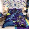 Homemissing Set di biancheria da letto con dinosauri fossili per bambini ragazzi ragazze bambini blu giungla animale selvatico trapunta ultra morbido copriletto king size cerniera