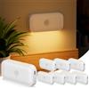 Suright 8 Pezzi Luce Notturna con Sensore di Moviment, Ricaricabile USB C, 2700K | Auto ON/OFF, 5 Livelli di Luminosità, 3 Modalità, 0,3W, Ideali per Corridoio, Scale, Cucina, Bagno e Cameretta