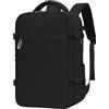 ZHXX per bagaglio a mano Ryanair 40 x 30 x 20, zaino bagaglio a mano per aereo, compatibile con 40 x 30 x 20, con scomparto per laptop, per uomo e donna., Nero, 55x40x20cm, Classico