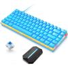 Lustrens Tastiera meccanica da gaming cablata 82 tasti e adattatore, layout 80%, illuminazione LED arcobaleno, switch blu