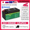 CERRNSS Batteria LiFePO4 24V 100AH 200AH 300AH Batteria solare al litio da 29,2 V Grand A Cells BMS integrato 5000+ Ciclo per barca STOCK UE