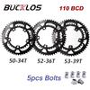 BUCKLOS Corona per Bici da Strada BUCKLOS, 110 BCD, 34/50T 36/52T 39/53T, Doppia Corona a 5 Fori, Accessori per Bicicletta