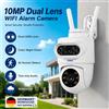 KERUI Telecamera IP WiFi KERUI 10MP 5K HD a Doppia Lente per Esterni, Telecamera PTZ Wireless Compatibile con Tuya Smart Home, Videosorveglianza CCTV