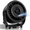 QSPORTPEAK Ventilatore da tavolo portatile ricaricabile con nebulizzatore nero | Display digitale turbo, 3 velocità, rotazione a 120°, vento forte, per ufficio e uso all'aperto