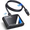 NEWCARE Splitter ottico con cavo ottico, 1 x 3 SPDIF Toslink splitter, Digital Audio Distributore Support Doldy Digital & DTS 5.1 for PS3/4, DVD, TV Box, Home Theatre, ricevitore, Sound Bar