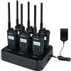 Retevis RT86S Walkie Talkie con Schermo LCD, Ricetrasmittente Professionale | 2600mAh, Caricatore a 6 Vie, Chiamate di Gruppo, per Aziende, Nero, Confezione da 6