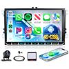 Rimoody 4G+128G Android Autoradio per VW Golf 5 Golf 6 Tiguan Polo Passat Touran Caddy Skoda Seat Wireless Carplay Android Auto, 9 Pollici Touchscreen Radio GPS Navi WiFi Bluetooth FM/RDS/EQ/USB/SWC