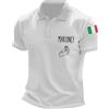 Munweiyu Polo da uomo con bandiera italiana, tricolore, polo italiana, maglietta da calcio italiana, polo da calcio