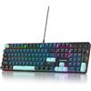 Lustrens Tastiera meccanica cablata, layout QWERTY, 104 tasti, formato completo, retroilluminazione RGB