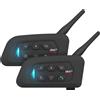 Lustrens Auricolare interfono per casco con Bluetooth, radio FM, cancellazione del rumore CVC e portata di 1500 metri