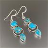 Lush Blu Rame Gemma Pietra Turchese 925 Argento Sterling Artigianale Orecchino