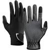 Zjythocyber Guanti da allenamento equestri da uomo, in nylon goffrato, impugnatura | Guanto equestre in nylon con impugnatura completa in rilievo, colore nero, taglia S per una maneggevolezza sicura