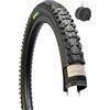 ECOVELO' 1 COPERTONE MTB 26x1.95 (50-559) + CAMERA D'ARIA PER BICICLETTA MOUNTAIN BIKE BICI MTB NERO TASSELLATO