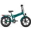 LIRKAN Bicicletta elettrica da 20 pollici, pieghevole, 7 marce, batteria 18Ah-verde
