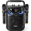 Lustrens Altoparlante portatile per karaoke con effetti luminosi a LED