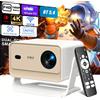 Lustrens Proiettore Full HD - Mini proiettore - Proiettore portatile - Proiettore Wi-Fi - Proiettore 1080p
