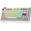 Lustrens Tastiera da gaming wireless, 75%, con switch hot-swap, illuminazione RGB e layout QWERTY