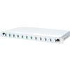 Scatola di giunzione in fibra ottica equipaggiata per rack 19" 1U 12X LC-UPC DX