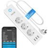 SURIGHT Presa multipla A5T con hub USB - Wi-Fi - Montaggio a parete - Multiple prese - 15 A - Wi-Fi intelligente - Timer