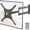 LTPRTZ Supporto a muro per TV - Sistema di fissaggio per TV - Montaggio ad angolo - Braccio extra lungo - 728 mm - Nero