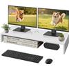 Lustrens Supporto rialzato per monitor e TV bianco, design ergonomico
